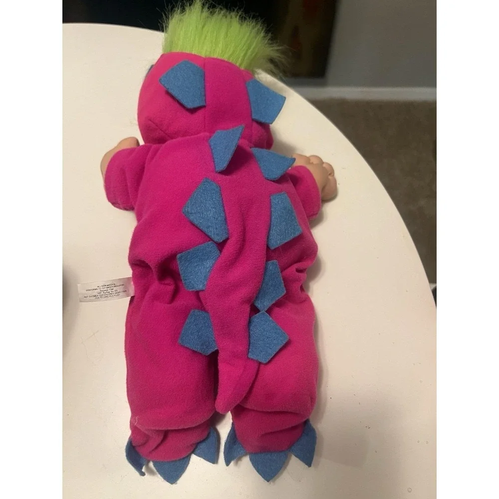 Vintage 90s RUSS Berrie Troll Doll In Dinosaur Costume Pajamas